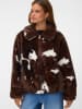 Vero Moda Teddyjacke in Braun/ Weiß