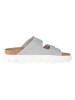 Birkenstock Leder-Pantoletten "Arizona Chunky" in Grau