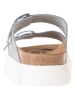 Birkenstock Leder-Pantoletten "Arizona Chunky" in Grau