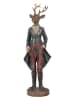 Clayre & Eef Dekofigur "Hirsch" in Braun/ Blau - (B)13 x (H)42 x (T)12 cm