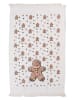 Clayre & Eef 2-delige set: gastendoeken  wit/lichtbruin - (L)66 x (B)40 cm