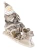 Clayre & Eef Dekoracja "Santa Claus on a sleigh" w kolorze beżowym - 24 x 16 x 8 cm