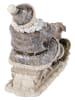 Clayre & Eef Dekoobjekt "Weihnachtsmann auf Schlitten" in Beige - (B)24 x (H)16 x (T)8 cm