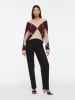 Vila Pullover in Beige/ Bordeaux