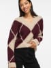 Vila Pullover in Beige/ Bordeaux