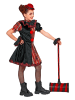 Widmann 4-delige kostuum "WICKED CLOWN" rood/zwart