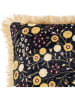 Bloomingville Kussen "Eydis" donkerblauw/beige - (L)45 x (B)45 cm