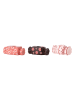 Bloomingville 3-delige set: Kaarshouder ''Maiano'' rood/zwart/wit - (B)12 x (H)4 cm
