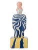 Bloomingville Kaarshouder ''Priya'' blauw/geel - (B)10 x (H)25 x (D)9 cm