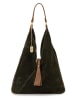 Anna Morellini Skórzana torebka "Ludinia" w kolorze khaki - 40 x 28 x 10 cm
