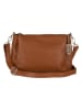 Lucca Baldi Leren schoudertas "Melfi" lichtbruin - (B)26 x (H)19 x (D)9 cm
