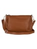 Lucca Baldi Leren schoudertas "Melfi" lichtbruin - (B)26 x (H)19 x (D)9 cm