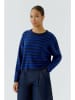 Oui Pullover in Dunkelblau/ Schwarz