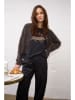 Oui Broek bruin/zwart