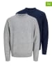 Jack & Jones 2er-Set: Pullover in Grau/ Dunkelblau
