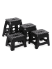 Versa Home Składany stołek w kolorze czarnym - 29 x 32 x 22 cm