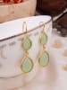 Pierres de Jade Vergulde oorhangers met edelstenen