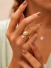 Pierres de Jade Vergulde ring met parels