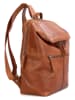 SPIKES & SPARROW Leder-Rucksack in Camel - (B)24 x (H)32 x (T)12,5 cm