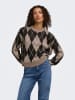 JDY Pullover "Bianka" in Taupe/ Schwarz