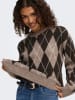 JDY Pullover "Bianka" in Taupe/ Schwarz