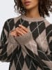 JDY Pullover "Bianka" in Taupe/ Schwarz