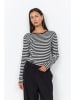 soyaconcept Longsleeve "Helle" in Schwarz/ Weiß