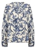 soyaconcept Bluse "Halfa" in Creme/ Dunkelblau