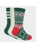 adidas 3er-Set: Socken in Grün/ Creme