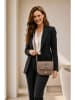 Anna Morellini Leren schoudertas "Avezzano" taupe - (B)21 x (H)18 x (D)8 cm