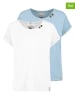 Sublevel 2-delige set: shirts lichtblauw/wit