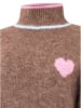 Zwillingsherz Pullover "Heart" in Hellbraun