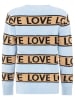 Zwillingsherz Pullover "Love Love" in Hellblau/ Beige