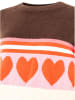 Zwillingsherz Sweter "Heart stripes" w kolorze brązowo-jasnoróżowym