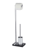 Wenko WC-Garnitur "Noble" in Silber/ Schwarz - (B)20 x (H)74 x (T)15 cm