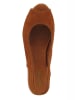 Flip Flop Leder-Keilpumps "Oasis" in Braun/ Rot