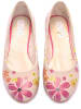 Goby Leder-Ballerinas in Creme/ Pink
