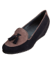 Sioux Leder-Slipper "Pina" in dunkelblau/ taupe