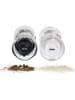 Bisetti 2-delige set: zout- & pepermolen transparant/zilverkleurig - (H)12 cm