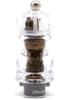 Bisetti 2-delige set: zout- & pepermolen transparant/zilverkleurig - (H)12 cm