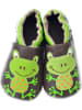 Lait et Miel Skórzane buty w kolorze brązowo-zielonym do raczkowania