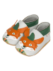 Lait et Miel Leren kruipschoenen "Vos" oranje/lichtblauw