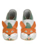 Lait et Miel Leren kruipschoenen "Vos" oranje/lichtblauw