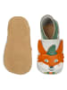 Lait et Miel Leren kruipschoenen "Vos" oranje/lichtblauw