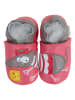 Lait et Miel Leder-Krabbelschuhe "Maus" in Pink/ Grau