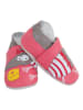 Lait et Miel Leder-Krabbelschuhe "Maus" in Pink/ Grau