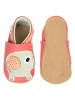 Lait et Miel Leder-Krabbelschuhe "Elefant" in Rosa/ Grau