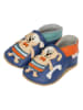 Lait et Miel Leder-Hausschuhe "Hunde am Meer" in Beige/ Blau