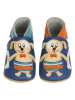 Lait et Miel Leder-Hausschuhe "Hunde am Meer" in Beige/ Blau