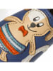 Lait et Miel Leren kruipschoenen "Honden aan Zee" beige/blauw